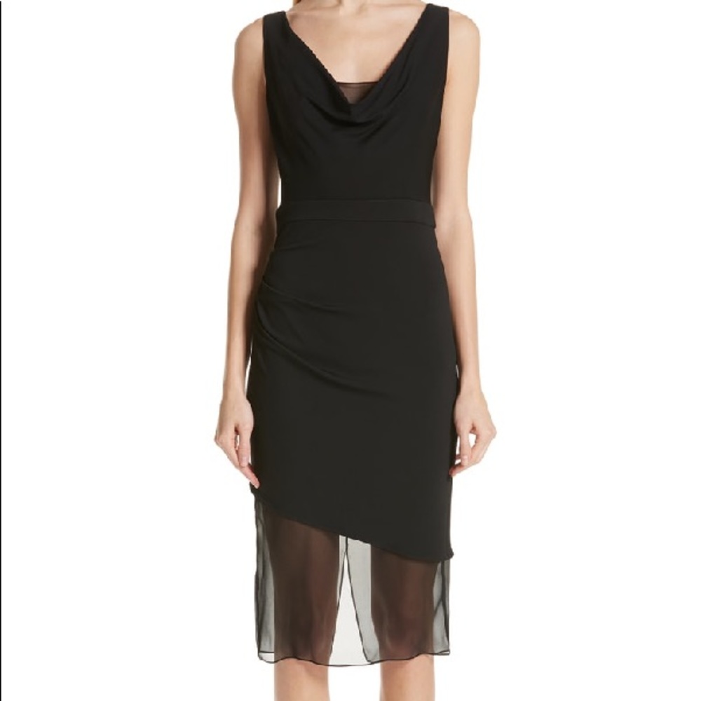 Cushnie Draped Cowl Neck Dress in Black size 2